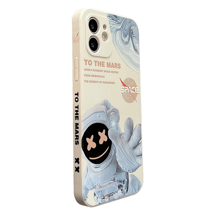 Martian Astronaut Pattern Shockproof Phone Case, For iPhone 14 Pro Max, For iPhone 14 Pro, For iPhone 14 Plus, For iPhone 14, For iPhone 13 Pro Max, For iPhone 13 Pro, For iPhone 13, For iPhone 12 Pro Max, For iPhone 12 Pro, For iPhone 12              ...
