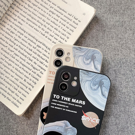 Martian Astronaut Pattern Shockproof Phone Case, For iPhone 11, For iPhone XS Max, For iPhone XR, For iPhone X, For iPhone XS, For iPhone 7 Plus, For iPhone 8 Plus, For iPhone 7, For iPhone 8, For iPhone SE 2020, For iPhone 6 Plus, For iPhone 6s Plus