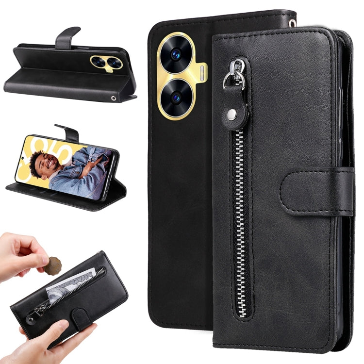 Fashion Calf Texture Zipper Leather Phone Case