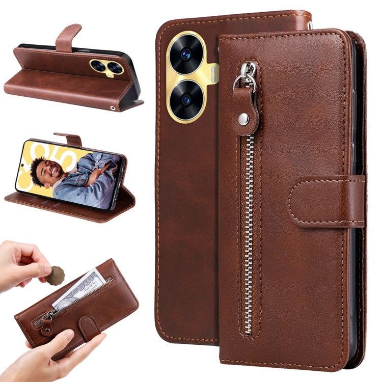 Fashion Calf Texture Zipper Leather Phone Case
