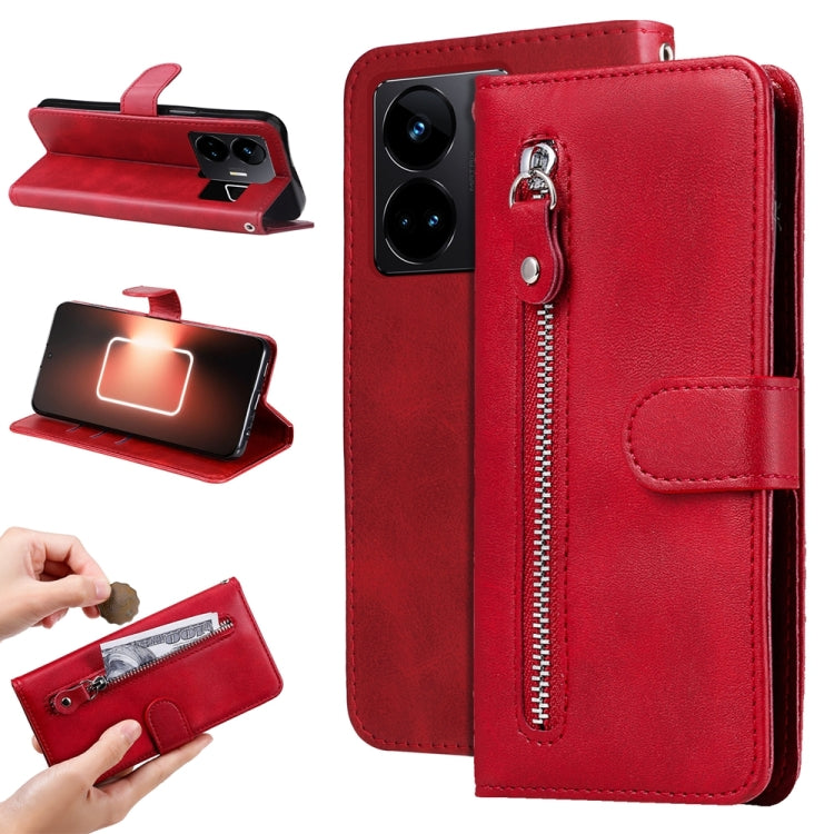 Fashion Calf Texture Zipper Leather Phone Case