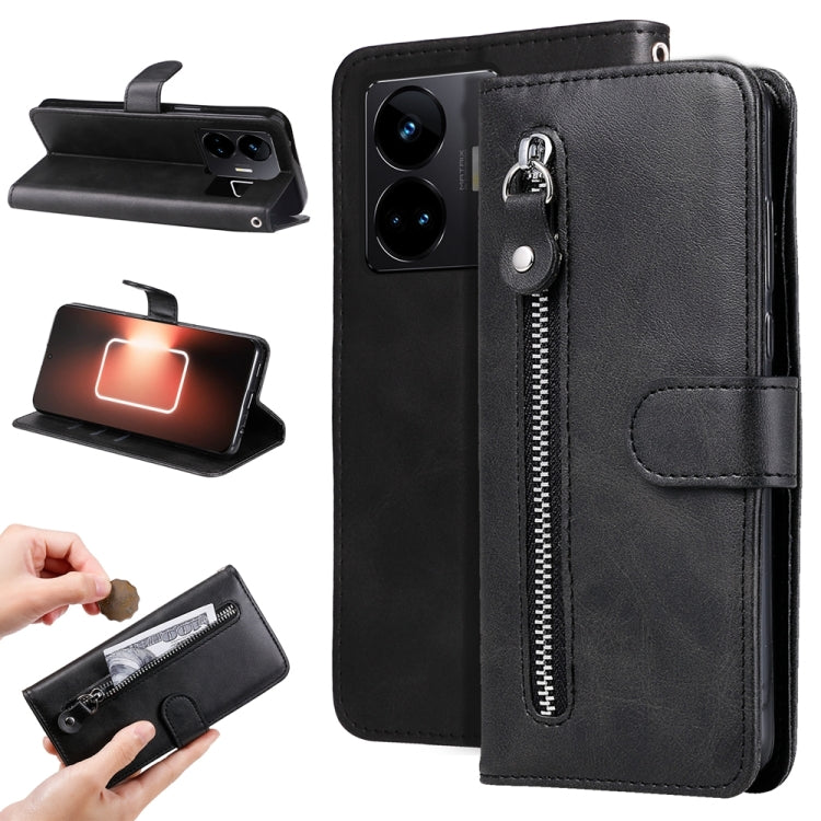 Fashion Calf Texture Zipper Leather Phone Case