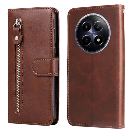 Fashion Calf Texture Zipper Leather Phone Case, For Realme 12 5G, For Realme 12+, For Realme 12 Pro+, For Realme C67 4G Global