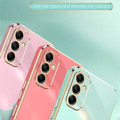XINLI Straight Edge 6D Electroplate TPU Phone Case, For Samsung Galaxy A55, For Samsung Galaxy A35 5G, For Samsung Galaxy S24 Ultra 5G