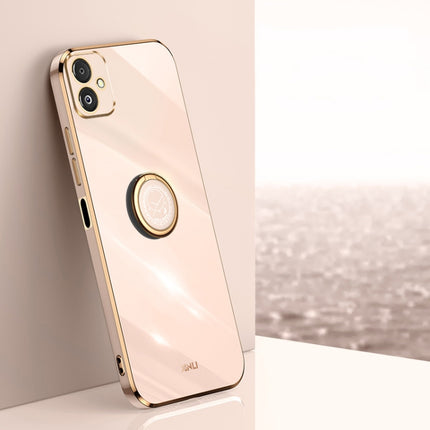 XINLI Straight Edge 6D Electroplate TPU Phone Case with Ring Holder, For Samsung Galaxy F14 5G, For Samsung Galaxy M14 5G, For Samsung Galaxy A04e 4G