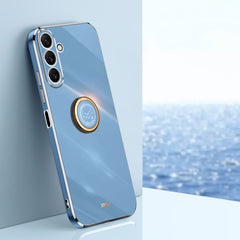 XINLI Straight Edge 6D Electroplate TPU Phone Case with Ring Holder, For Samsung Galaxy A25 5G, For Samsung Galaxy S23 FE 5G, For Samsung Galaxy M54 5G
