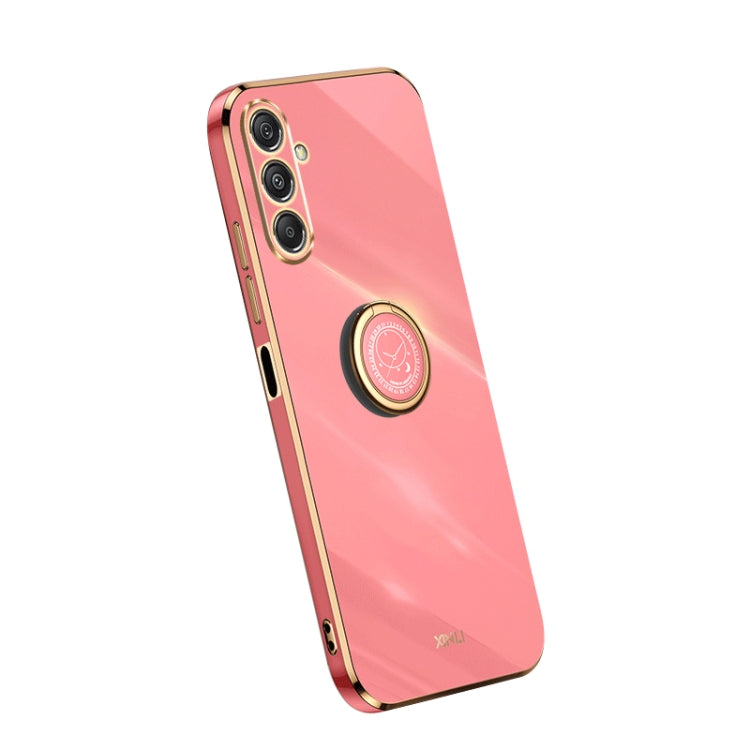 XINLI Straight Edge 6D Electroplate TPU Phone Case with Ring Holder, For Samsung Galaxy A05, For Samsung Galaxy A05s, For Samsung Galaxy M34 5G
