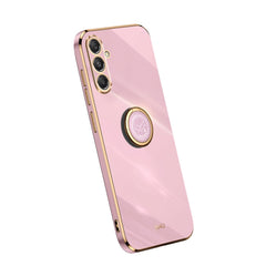 XINLI Straight Edge 6D Electroplate TPU Phone Case with Ring Holder, For Samsung Galaxy A25 5G, For Samsung Galaxy S23 FE 5G, For Samsung Galaxy M54 5G