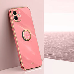 XINLI Straight Edge 6D Electroplate TPU Phone Case with Ring Holder, For Samsung Galaxy S24+ 5G, For Samsung Galaxy S24 5G, For Samsung Galaxy A05, For Samsung Galaxy A05s