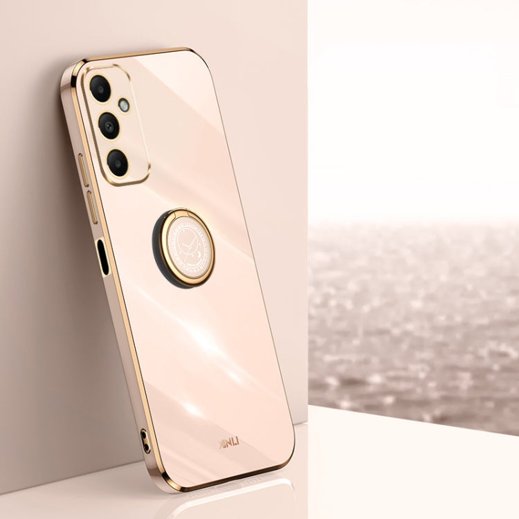 XINLI Straight Edge 6D Electroplate TPU Phone Case with Ring Holder, For Samsung Galaxy A05, For Samsung Galaxy A05s, For Samsung Galaxy M34 5G