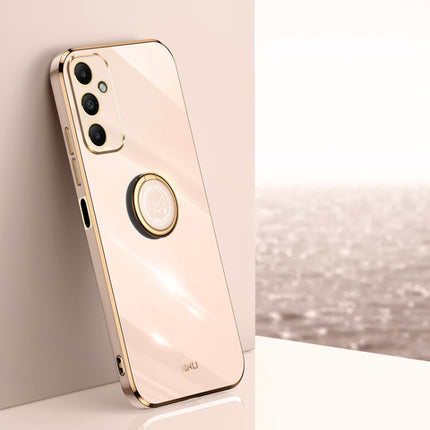 XINLI Straight Edge 6D Electroplate TPU Phone Case with Ring Holder, For Samsung Galaxy A05, For Samsung Galaxy A05s, For Samsung Galaxy M34 5G