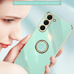 XINLI Straight Edge 6D Electroplate TPU Phone Case with Ring Holder, For Samsung Galaxy S24+ 5G, For Samsung Galaxy S24 5G, For Samsung Galaxy A05, For Samsung Galaxy A05s