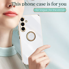 XINLI Straight Edge 6D Electroplate TPU Phone Case with Ring Holder, For Samsung Galaxy A25 5G, For Samsung Galaxy S23 FE 5G, For Samsung Galaxy M54 5G