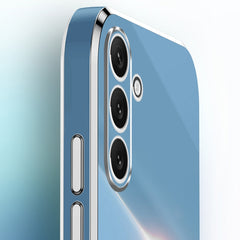 XINLI Straight Edge 6D Electroplate TPU Phone Case with Ring Holder, For Samsung Galaxy A25 5G, For Samsung Galaxy S23 FE 5G, For Samsung Galaxy M54 5G