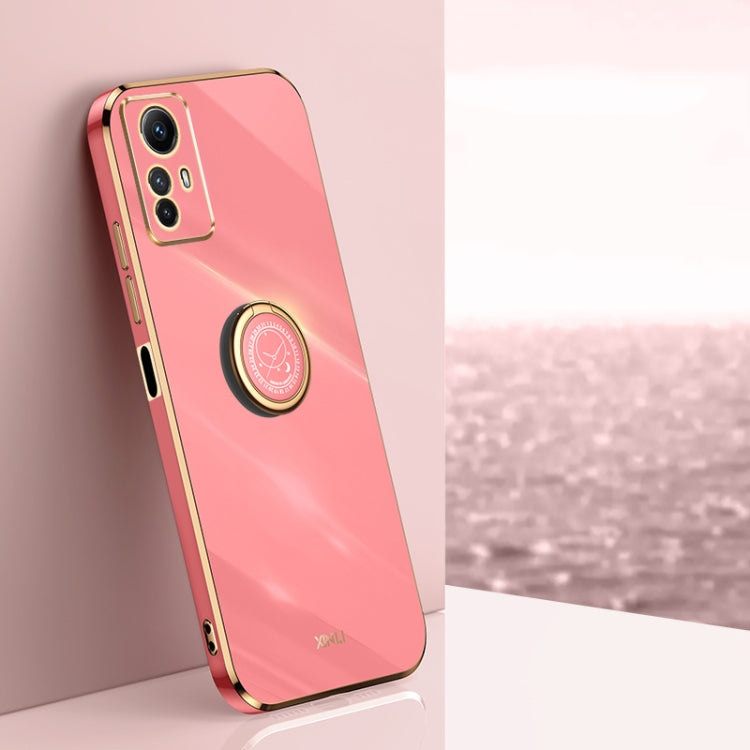 XINLI Straight Edge 6D Electroplate TPU Phone Case with Ring Holder