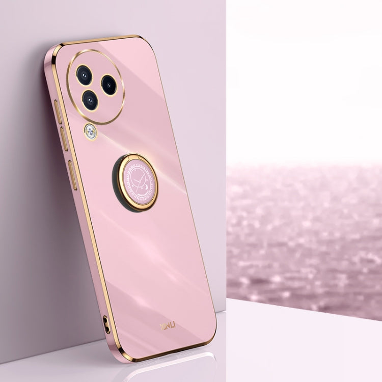 XINLI Straight Edge 6D Electroplate TPU Phone Case with Ring Holder