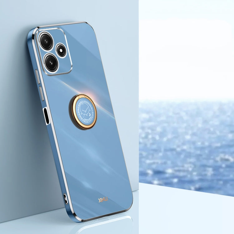 XINLI Straight Edge 6D Electroplate TPU Phone Case with Ring Holder