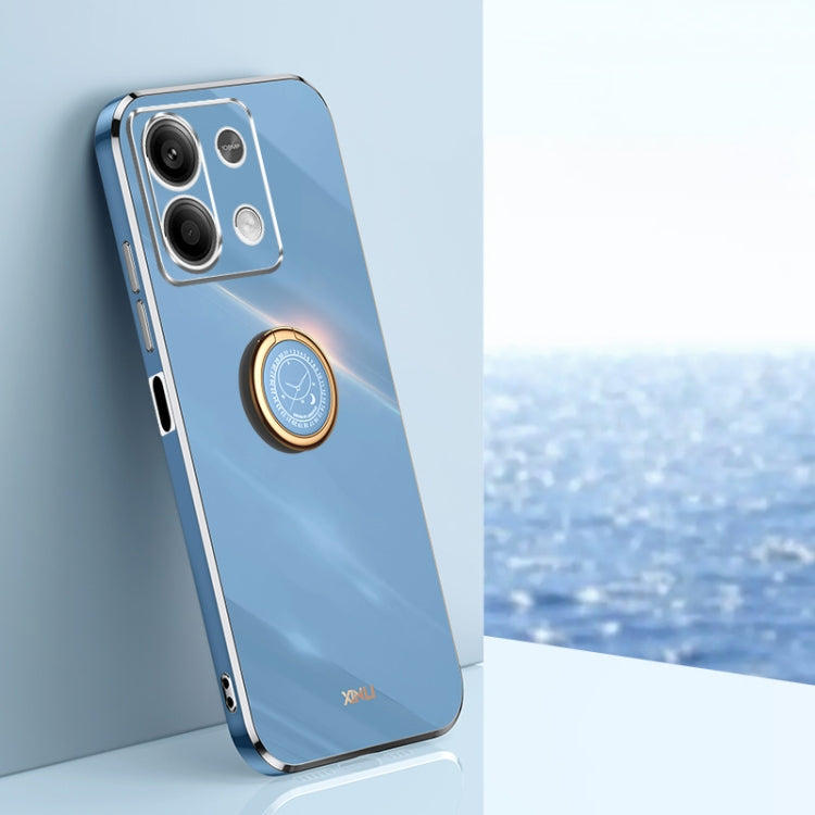 XINLI Straight Edge 6D Electroplate TPU Phone Case with Ring Holder