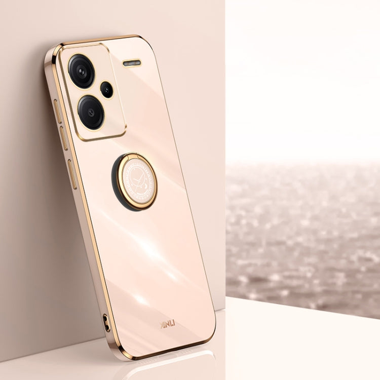 XINLI Straight Edge 6D Electroplate TPU Phone Case with Ring Holder