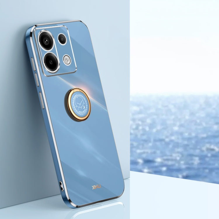 XINLI Straight Edge 6D Electroplate TPU Phone Case with Ring Holder