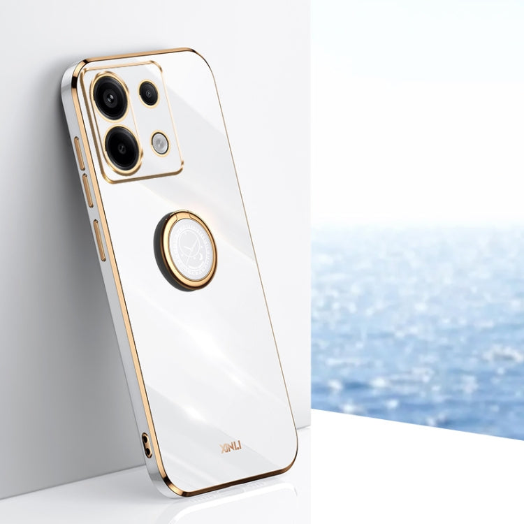 XINLI Straight Edge 6D Electroplate TPU Phone Case with Ring Holder