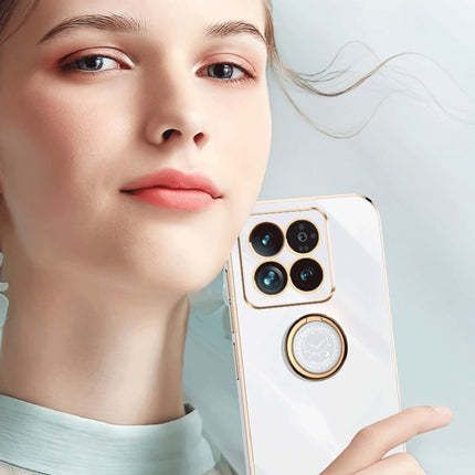 XINLI Straight Edge 6D Electroplate TPU Phone Case with Ring Holder, For Xiaomi 14, For Xiaomi Redmi Note 13 5G, For Xiaomi Redmi 13C 4G