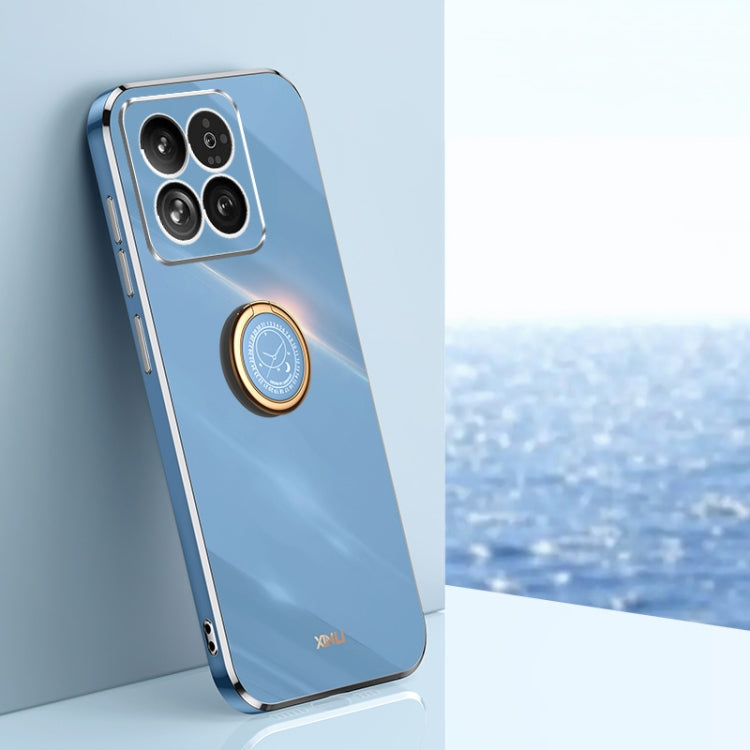 XINLI Straight Edge 6D Electroplate TPU Phone Case with Ring Holder