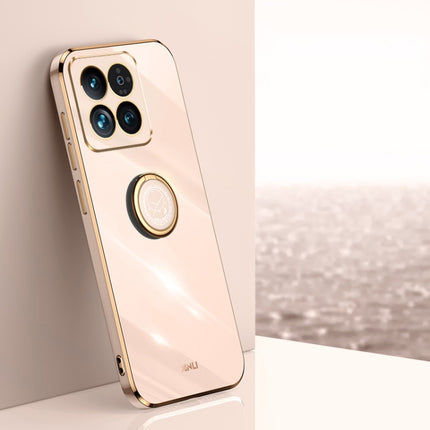 XINLI Straight Edge 6D Electroplate TPU Phone Case with Ring Holder, For Xiaomi 14, For Xiaomi Redmi Note 13 5G, For Xiaomi Redmi 13C 4G