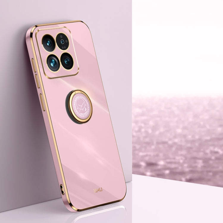 XINLI Straight Edge 6D Electroplate TPU Phone Case with Ring Holder
