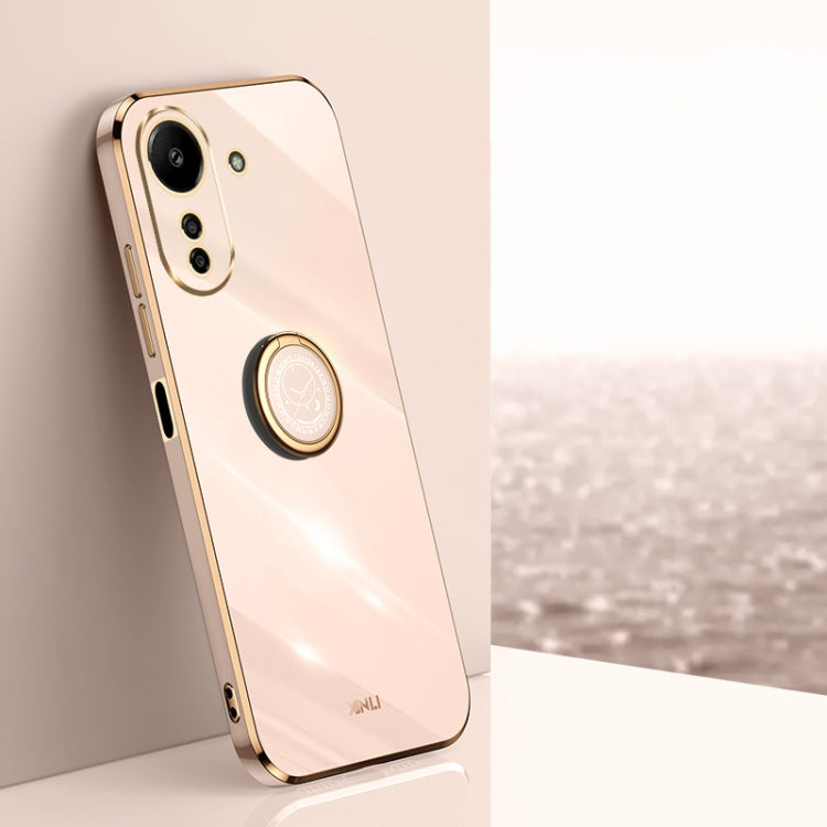 XINLI Straight Edge 6D Electroplate TPU Phone Case with Ring Holder