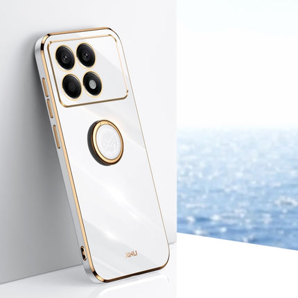 XINLI Straight Edge 6D Electroplate TPU Phone Case with Ring Holder, For Xiaomi Redmi Note 12R, For Xiaomi Redmi K70, For Xiaomi Redmi 12 4G