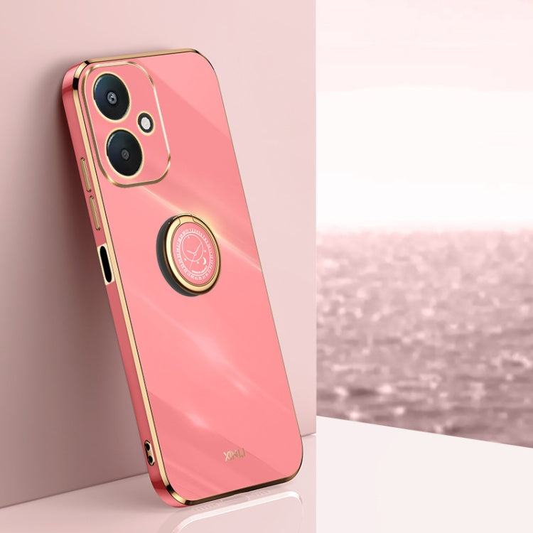 XINLI Straight Edge 6D Electroplate TPU Phone Case with Ring Holder