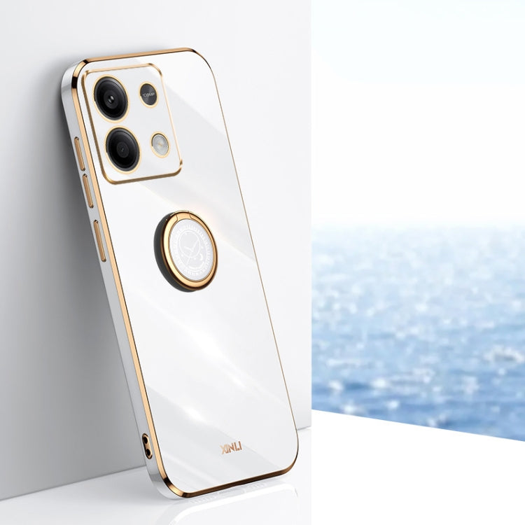 XINLI Straight Edge 6D Electroplate TPU Phone Case with Ring Holder
