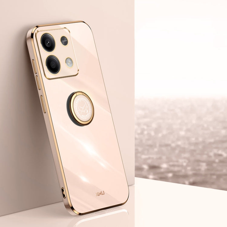 XINLI Straight Edge 6D Electroplate TPU Phone Case with Ring Holder