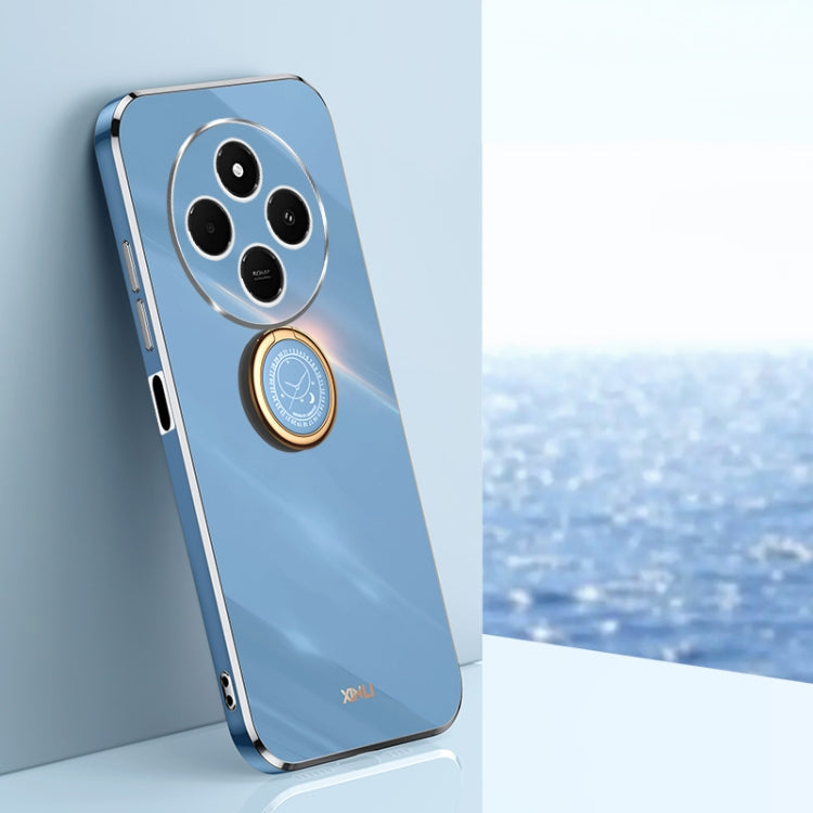 XINLI Straight Edge 6D Electroplate TPU Phone Case with Ring Holder