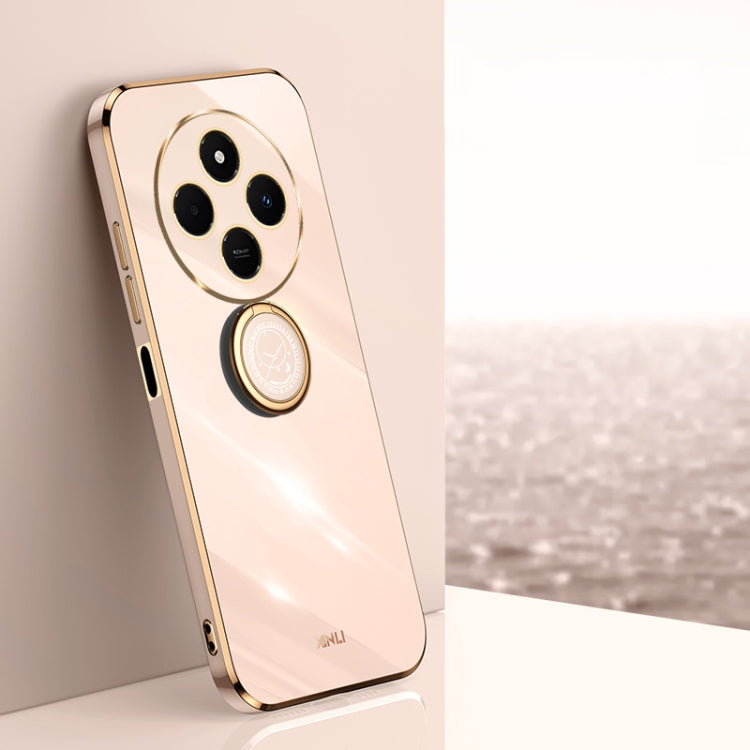 XINLI Straight Edge 6D Electroplate TPU Phone Case with Ring Holder