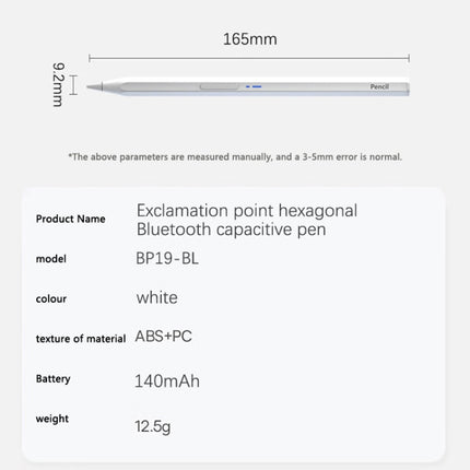 BP19-BL Type-C Universal Magnetic Hexagon Bluetooth Stylus Pen
