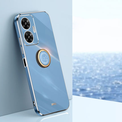 XINLI Straight Edge 6D Electroplate TPU Phone Case with Ring Holder, For Realme 11 Pro+ 5G, For Realme GT Neo5 SE, For Realme C55