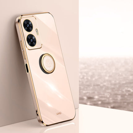 XINLI Straight Edge 6D Electroplate TPU Phone Case with Ring Holder, For Realme 11 Pro+ 5G, For Realme GT Neo5 SE, For Realme C55