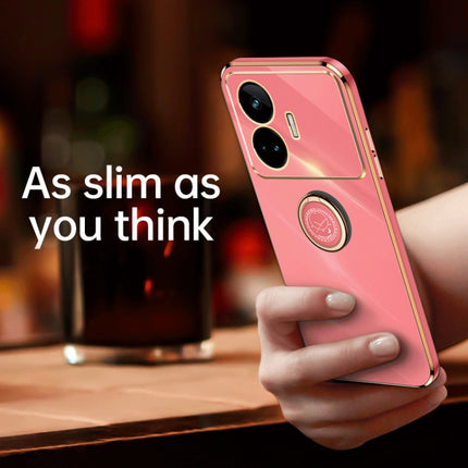 XINLI Straight Edge 6D Electroplate TPU Phone Case with Ring Holder, For Realme GT Neo5 SE, For Realme C55