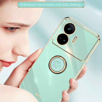 XINLI Straight Edge 6D Electroplate TPU Phone Case with Ring Holder, For Realme GT Neo5 SE, For Realme C55