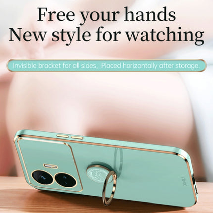 XINLI Straight Edge 6D Electroplate TPU Phone Case with Ring Holder, For Realme GT Neo5 SE, For Realme C55
