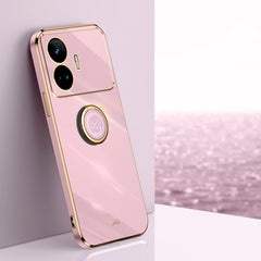 XINLI Straight Edge 6D Electroplate TPU Phone Case with Ring Holder, For Realme 11 Pro+ 5G, For Realme GT Neo5 SE, For Realme C55