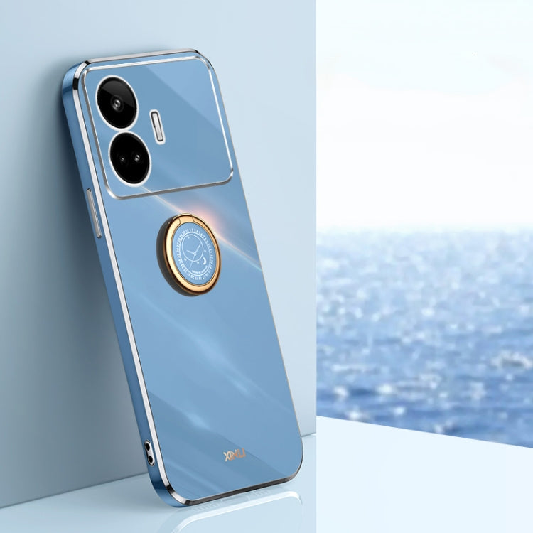 XINLI Straight Edge 6D Electroplate TPU Phone Case with Ring Holder, For Realme C53 2023, For Realme 11 Pro+ 5G, For Realme GT Neo5 SE