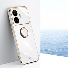XINLI Straight Edge 6D Electroplate TPU Phone Case with Ring Holder, For Realme 11 Pro+ 5G, For Realme GT Neo5 SE, For Realme C55