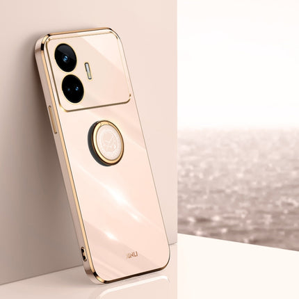 XINLI Straight Edge 6D Electroplate TPU Phone Case with Ring Holder, For Realme 11 Pro+ 5G, For Realme GT Neo5 SE, For Realme C55