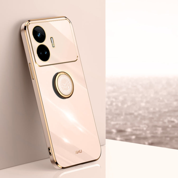 XINLI Straight Edge 6D Electroplate TPU Phone Case with Ring Holder, For Realme C53 2023, For Realme 11 Pro+ 5G, For Realme GT Neo5 SE
