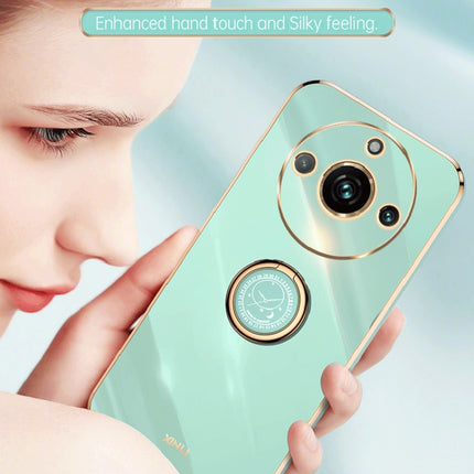 XINLI Straight Edge 6D Electroplate TPU Phone Case with Ring Holder, For Realme 11 5G, For Realme C53 2023, For Realme 11 Pro+ 5G
