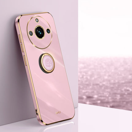 XINLI Straight Edge 6D Electroplate TPU Phone Case with Ring Holder, For Realme 11 5G, For Realme C53 2023, For Realme 11 Pro+ 5G