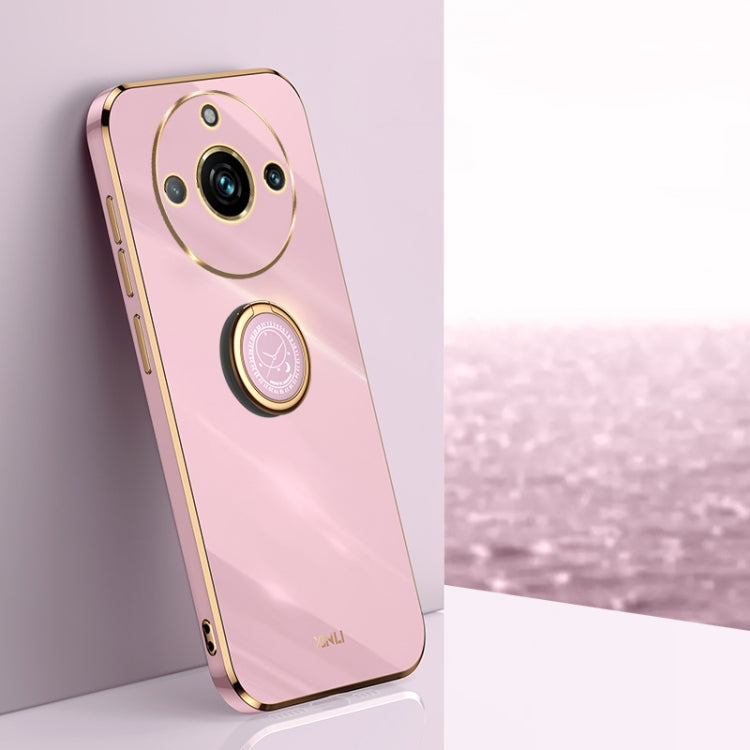 XINLI Straight Edge 6D Electroplate TPU Phone Case with Ring Holder, For Realme Note 60 4G, For Realme 13 Pro Global, For Realme 11 5G